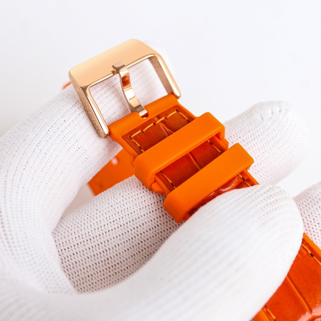 Franck Muller V45 Vanguard Rose Gold with Graffiti Dial Orange Leather Strap 5 i1743929743 668 3