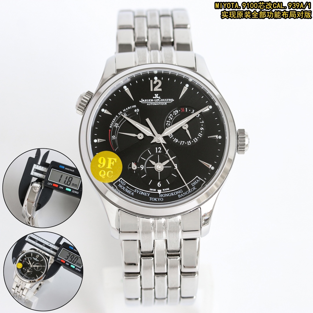NO:725888,[9F Factory New Product] Jaeger-LeCoultre Master Geographer Q1428421 Today’s Highlight Recommendation,  The watch measures 39mm  [Authentic steel strip mold opening] Details 1.1 reproduction, everyone is welcome to evaluate and evaluate!  ,,jaeger-lecoultre19860909【9F Factory 新品】积家大师地理学家Q1428421 今日重点推荐, 腕表尺寸39mmX11.8mm,凭借丰富的积家复刻经验,完美还原表壳神韵和细节,将厚度控制的与原版一致.【技术突破】（升级版比之前更加稳定）采用性能稳定的日本MIYOTA.芯改积家CAL.939A/1型机芯,实现原装全部功能——包括时分秒,双时,日期,白天黑夜显示,世界时显示还有动力储存显示！【钢带正品开模】细节1.1复刻,欢迎大家鉴定评测！,,jaeger-lecoultre,Watch