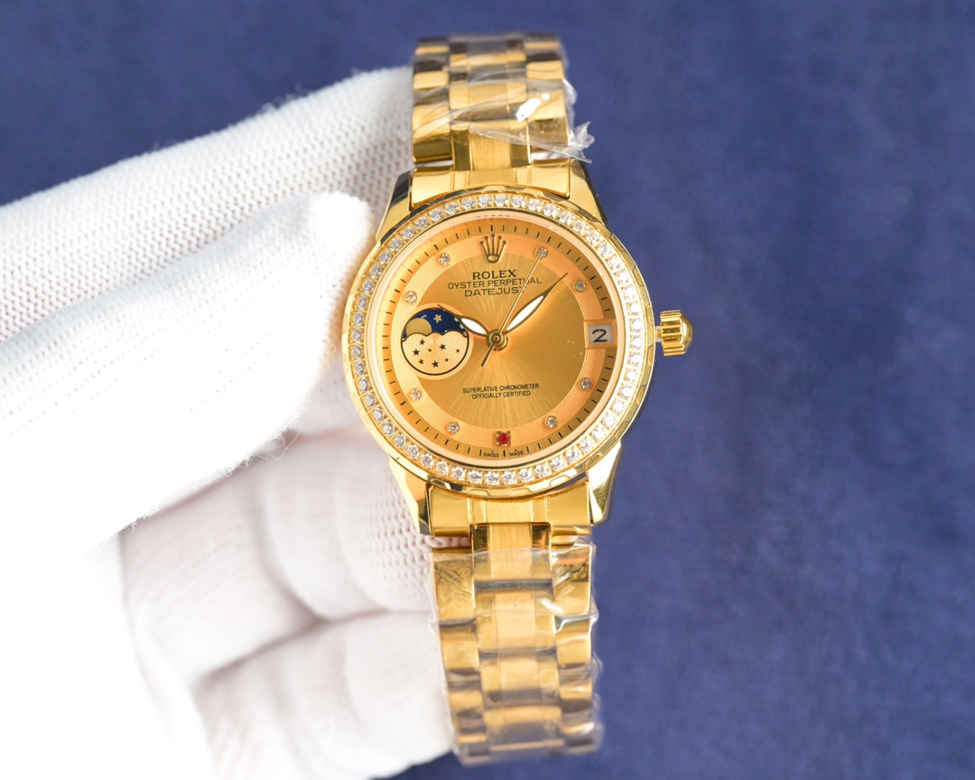 NO:394178,The best female model recommended for the year is white 950, gold 1000 Rolex new style R OLEX Lady Jewelry Series Moon [Moon] [Sun] Series 9-character Sun Moon Star Function, equipped with original imported call8217 Moon Camera Caliber (0 Repair 0 After-sales Service), adopts a high-end mother-of-pearl dial with fashionable women's watch, super luminous at night unique 3-character calendar 316L stainless steel case (10mm thickness), high-quality Swarovski crystal diamond on the shell, mirrored 9-grade sapphire crystal scratch-resistant glass, waterproof depth: 50 meters strap ceramic steel belt/Italian selected calfskin, fine polishing, fresh and elegant, generous and decent goddess must-have high quality, give your lover, give your best friend, five-star recommendation!  !  , swarovski,rolex,cowhide19860909年度爆款推荐最佳女款 白950,金1000 钢带劳力士新款R OLEX 淑女珠宝系列 月[月亮]相[太阳]系列9字位日月星辰功能,搭载原装进口call8217月相机芯(0返修0售后）, 采用高端珍珠贝母表盘时尚女表 夜时超强夜光独特3字位日历 316L精钢表壳（厚度10mm）,壳上采用高品质施华洛世奇水晶钻石,镜面9级蓝宝石水晶防刮玻璃,防水深度:50米表带陶瓷钢带/意大利精选小牛皮,精细打磨,清新优雅,大方得体女神必备款高品质 送爱人 送闺蜜 五星推荐！！,,swarovski,rolex,cowhide,Watch