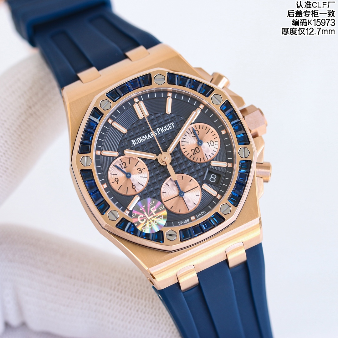NO:337483,CLE Rainbow Circle AP 37mm Audemars Piguet 37mm Royal Oak Offshore Chronograph Stars The same rainbow Circle limited ceiling shining precious stones with classic octagonal case design Collision of the unique sparks The rainbow is a symbol of optimism and romance, every move exudes charming charm, witnessing the romance of life every moment This 37mm diameter 