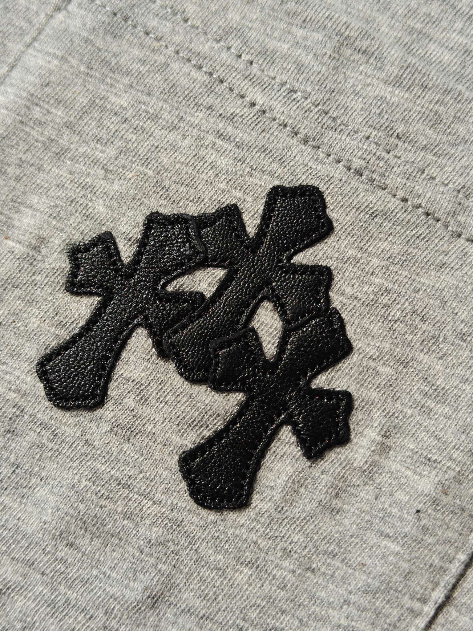 Chrome Hearts CH 克罗心 花纱竹节棉拼皮短袖