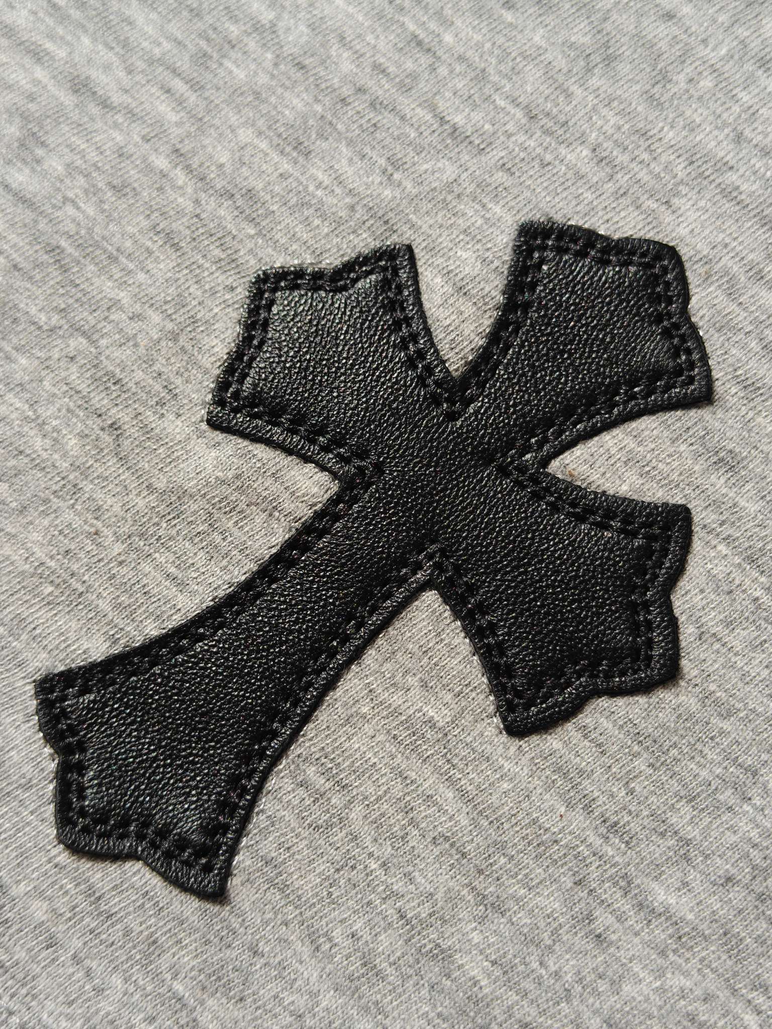 Chrome Hearts CH 克罗心 花纱竹节棉拼皮短袖
