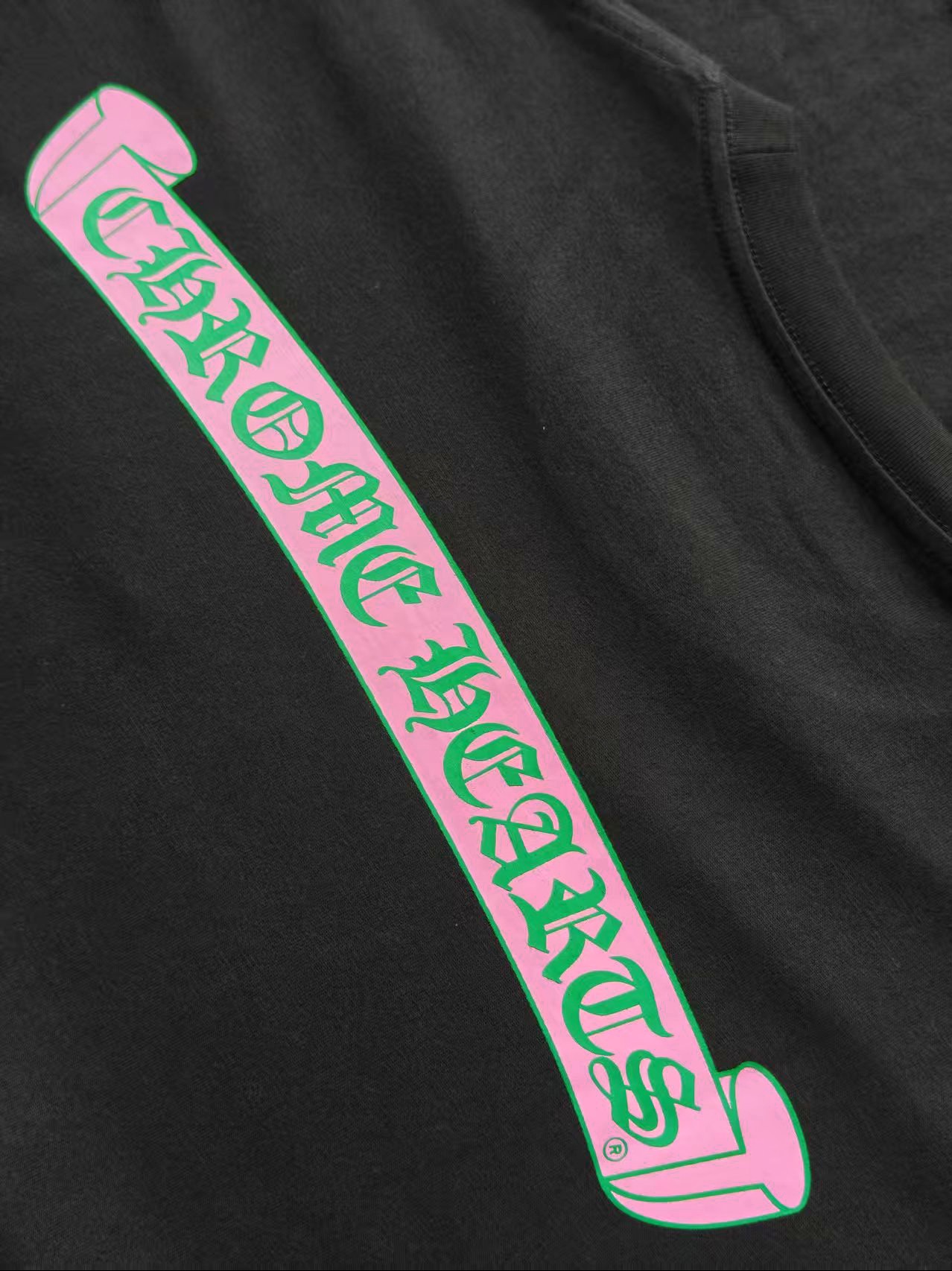 Chrome Hearts CH 克罗心 卷轴 粉绿卷轴印花短袖