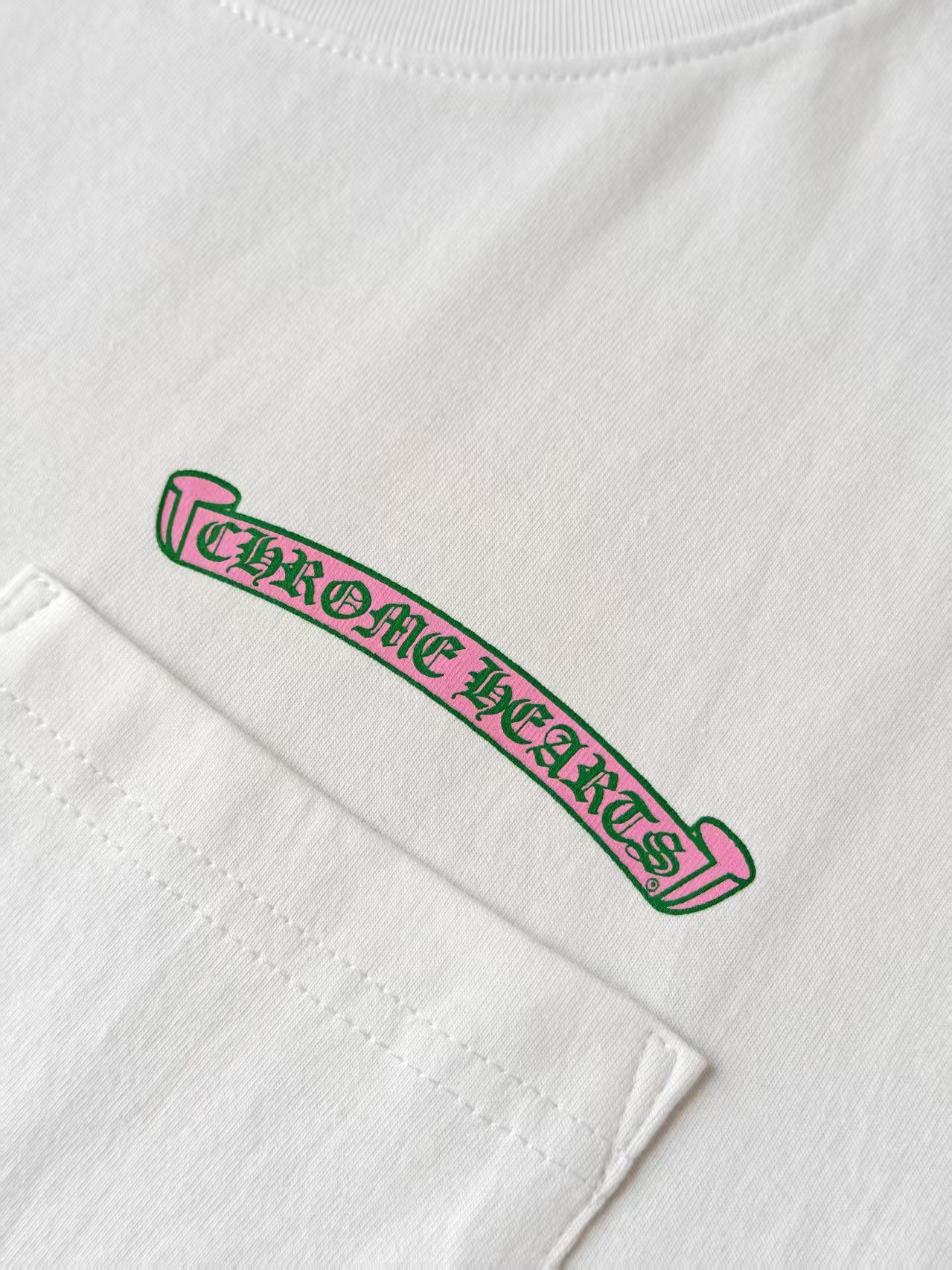 Chrome Hearts CH 克罗心 卷轴 粉绿卷轴印花短袖