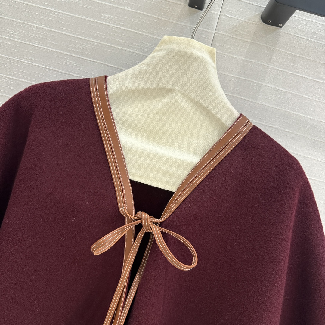 独家首发❤️高端品质！Loro Piana高奢老钱风！重工真皮包边工艺羊绒披肩大围巾斗篷！进口100%绵