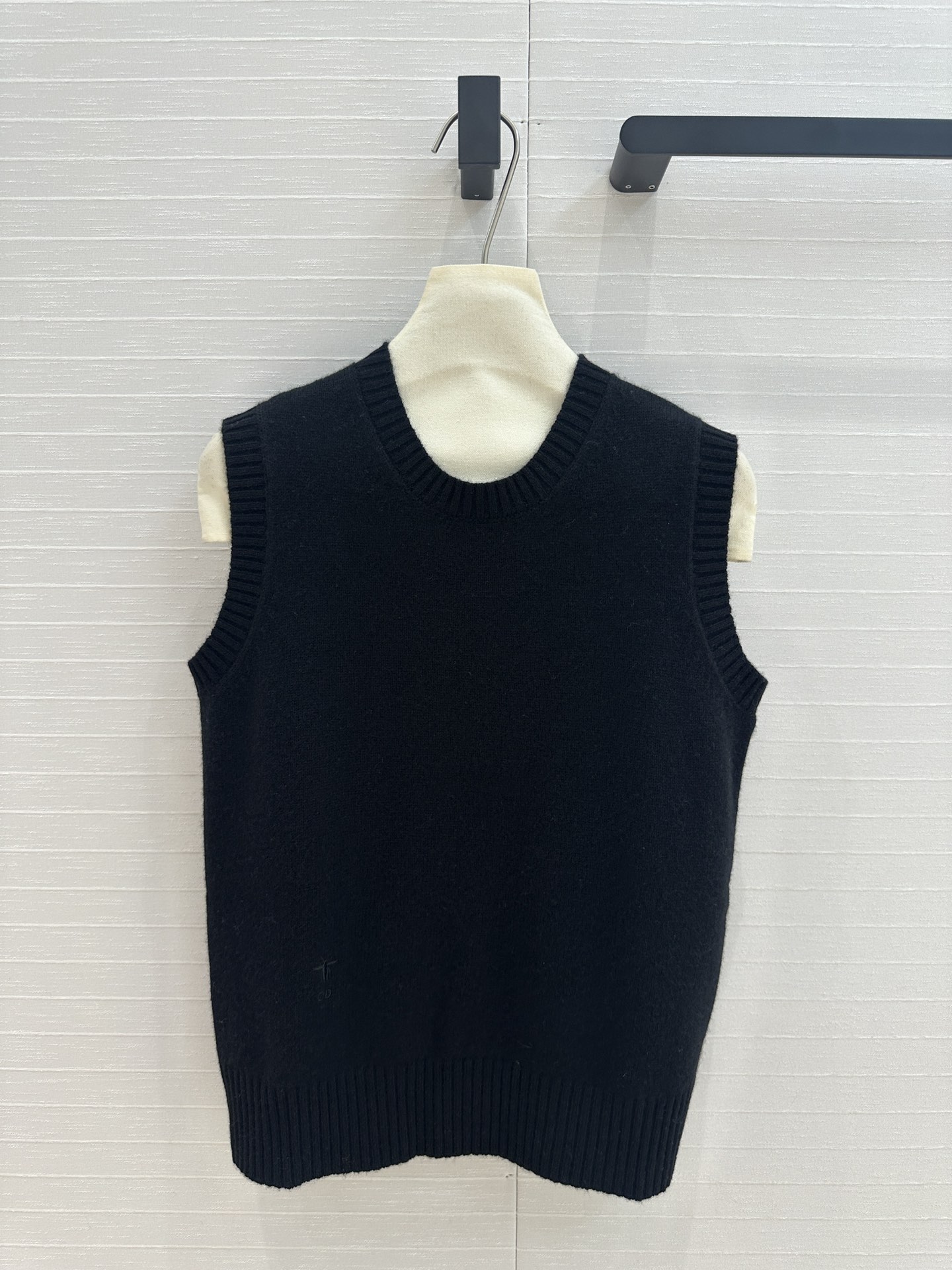 Dior Kleidung Tank-Top Weiß Stickerei Kaschmir Stricken Herbstsammlung