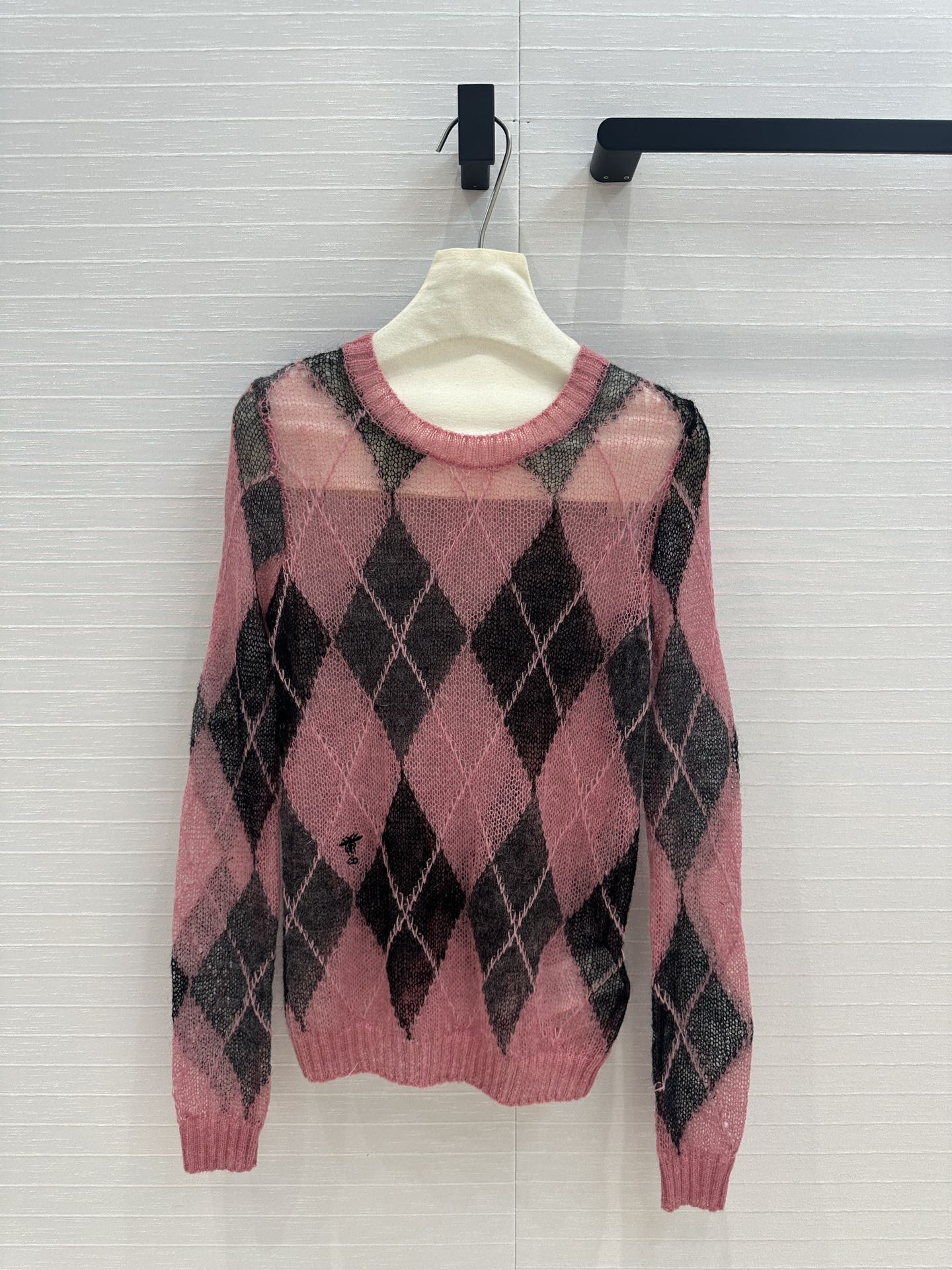 Dior Alto
 Abbigliamento Maglione Rosa Viola Bianco Ricamo Lavorazione a maglia Tessitura Collezione Primavera