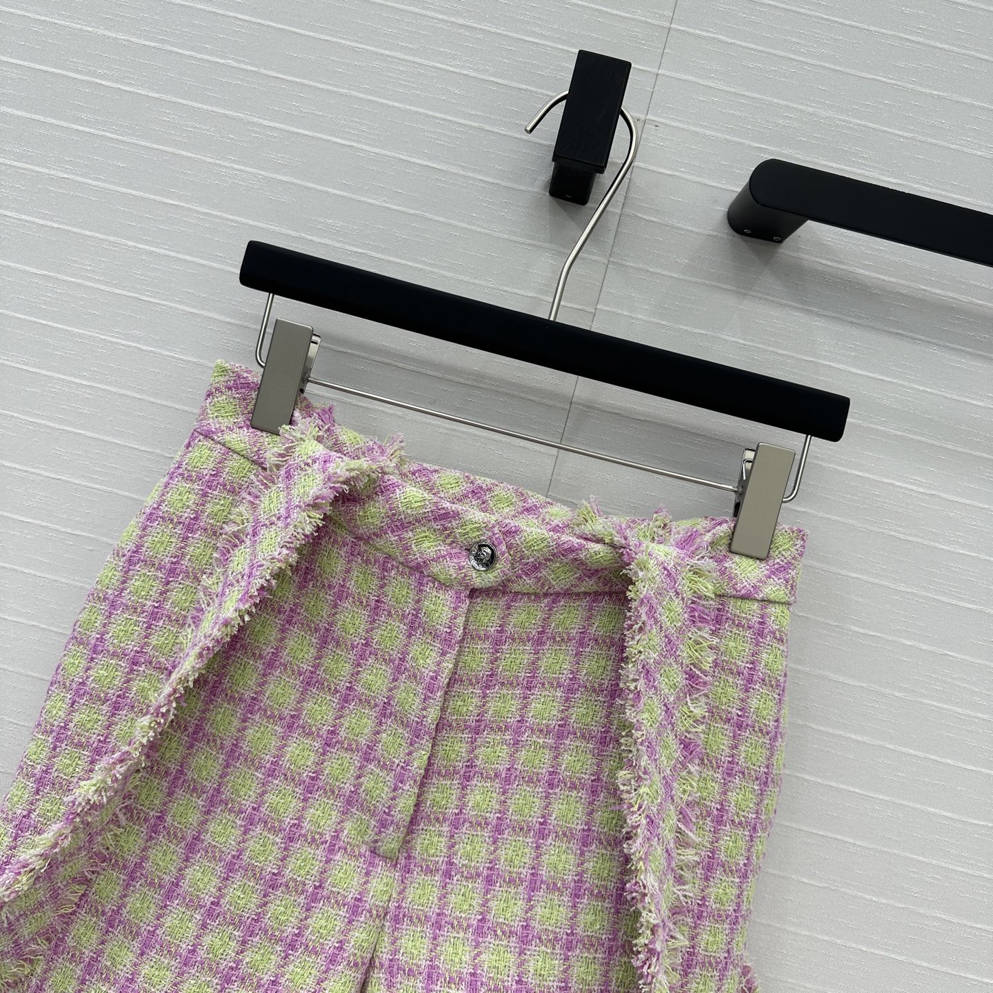 独家首发🍒原单品质Chane*25s新品！白富美必入tweed背带小短裤，气质粉嫩绿系格纹软花呢格上身超