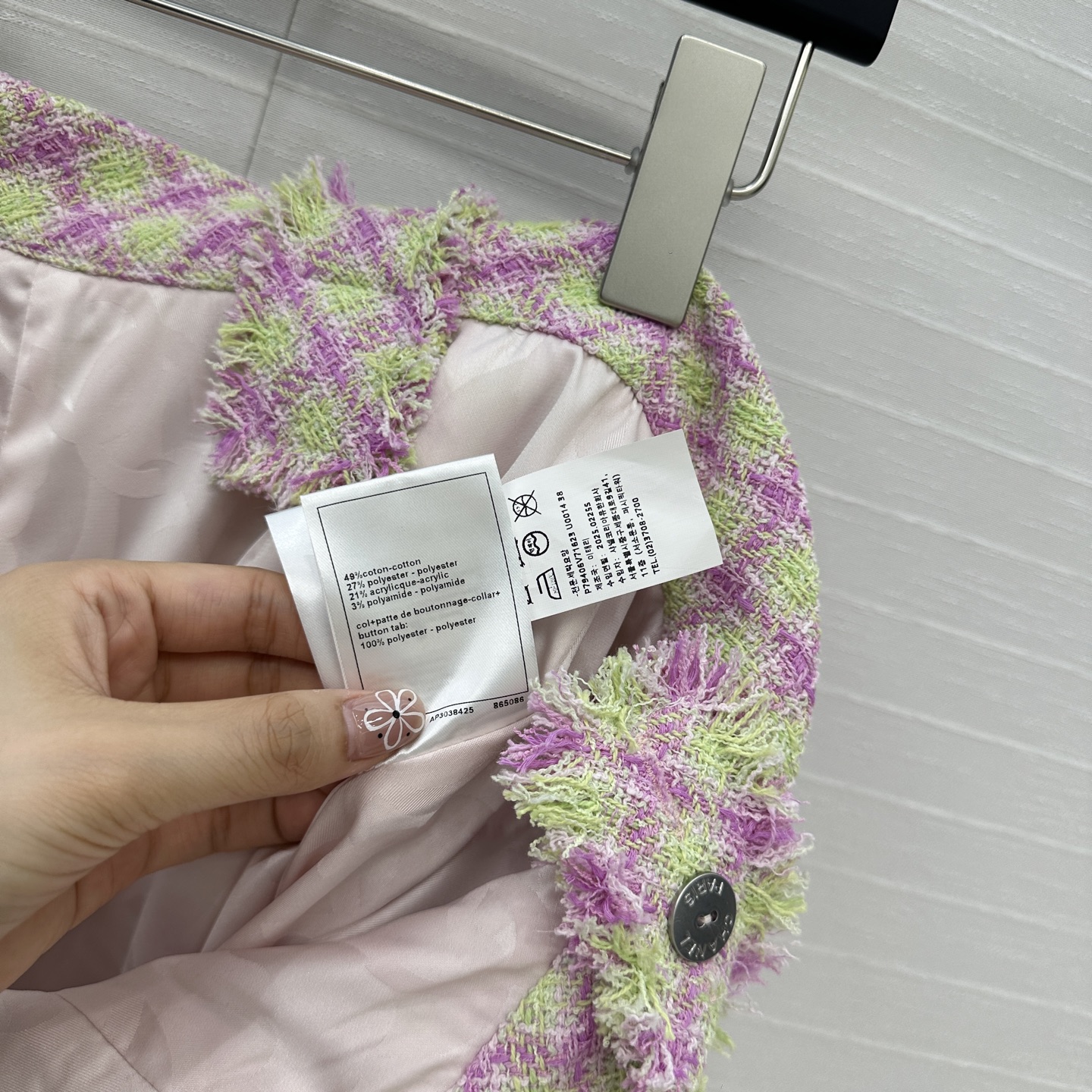 独家首发🍒原单品质Chane*25s新品！白富美必入tweed背带小短裤，气质粉嫩绿系格纹软花呢格上身超