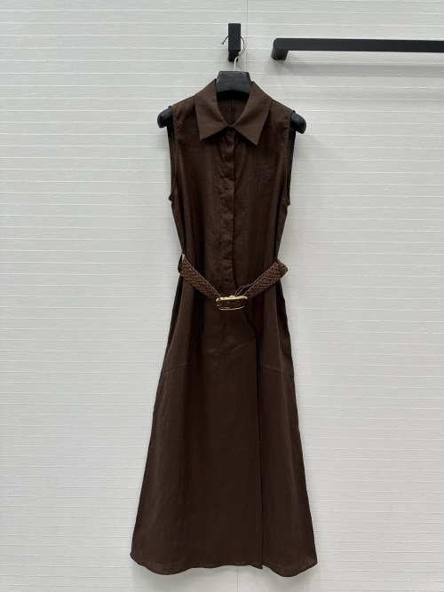 Elegant Sleeveless Linen Midi Dress with Belt - Versatile & Chic 1 Elegant Sleeveless Linen Midi Dress with Belt - Versatile & Chic