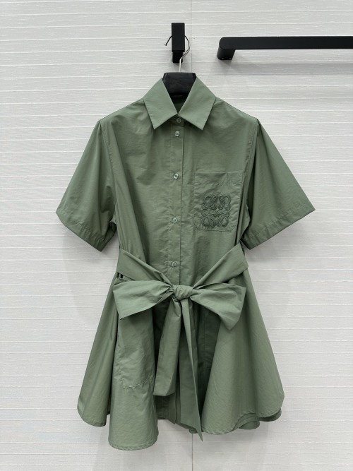 Loewe Paula's Ibiza Cotton Shirt Dress with Belt - French Style 1 Loewe Paula's Ibiza Cotton Shirt Dress with Belt - French Style