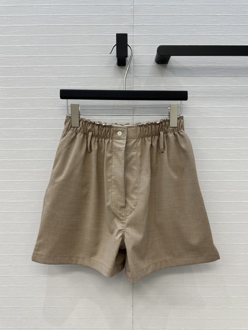 Embroidered Logo Elastic Waist Casual Shorts for Women, Versatile Style 1 Embroidered Logo Elastic Waist Casual Shorts for Women, Versatile Style