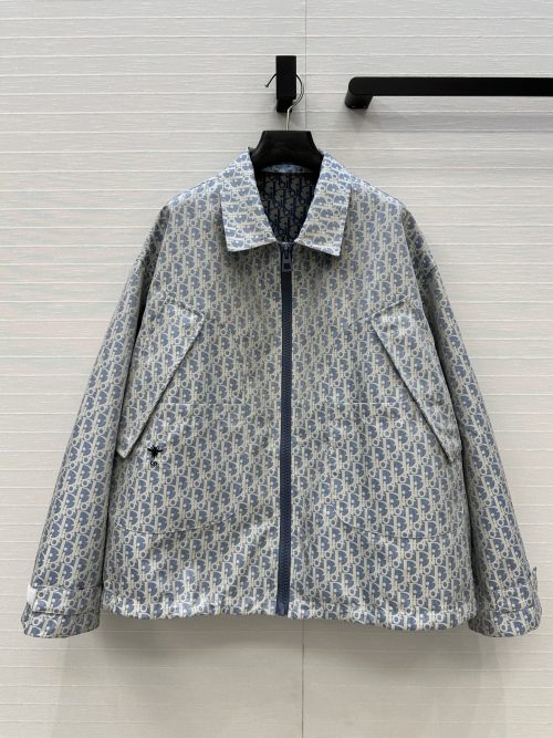 MissDior Blue and White Oblique Jacquard Oversized Jacket 1 MissDior Blue and White Oblique Jacquard Oversized Jacket