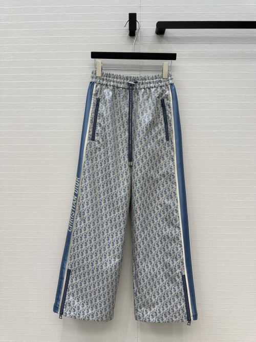 MissDior Blue and White Oblique Jacquard Taffeta Casual Pants 1 MissDior Blue and White Oblique Jacquard Taffeta Casual Pants