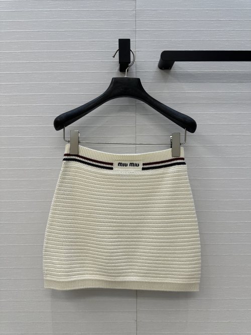 Miu Miu Striped Trim Knit Mini Skirt, Chic And Timeless Design 1 Miu Miu Striped Trim Knit Mini Skirt, Chic And Timeless Design