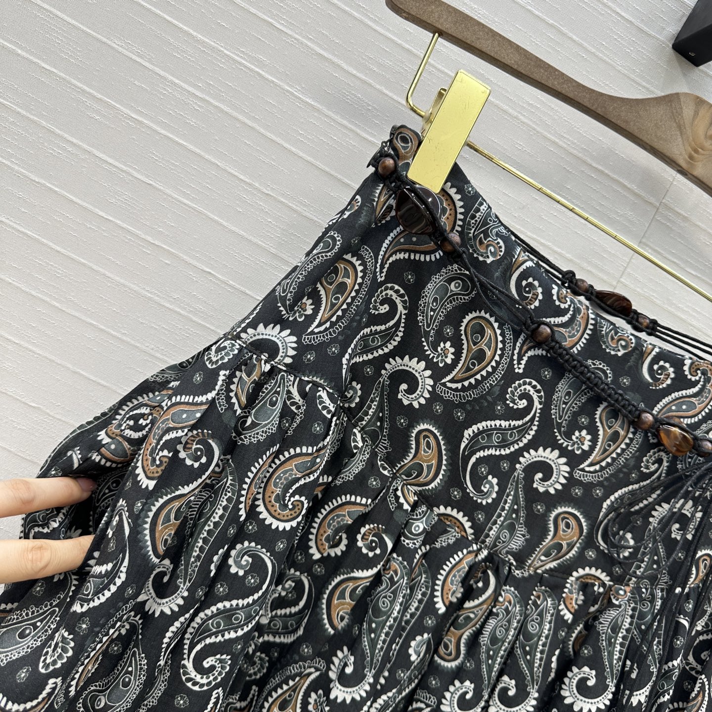 独家首发！原单品质，⛱️zm南法度假风穿搭，波嬉风 法式优雅气质佩里斯印花长半裙❤️定制进口亚麻面料质感