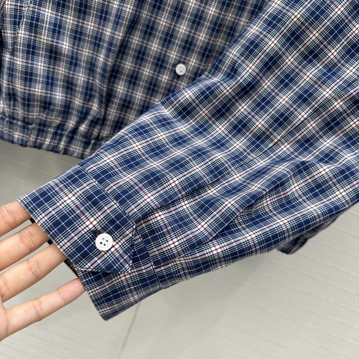 独家首发❤️ 原单品质🌸miu系少女穿搭！L’Été系列蓝调格纹衬式夹克廓形外套！定位刺绣字母logo点