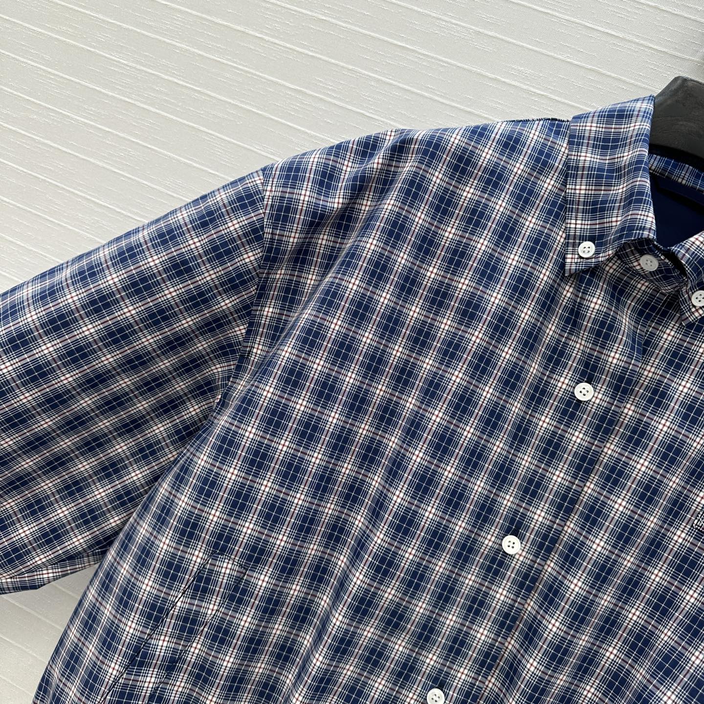 独家首发❤️ 原单品质🌸miu系少女穿搭！L’Été系列蓝调格纹衬式夹克廓形外套！定位刺绣字母logo点