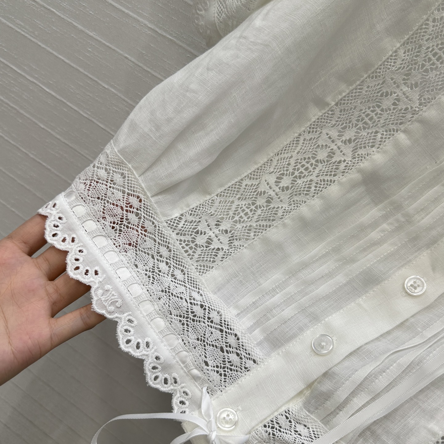 Stylish One-Size-Fits-All Dress with Nanfa Vacation Embroidery and Lace Detail - 图片 5