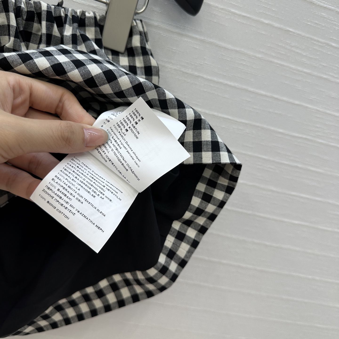 独家首发❤️原单品质，miu系少女系穿搭！知识分子风黑白小格子花苞蓬蓬超短半裙！定制进口纯棉色织面料，抽