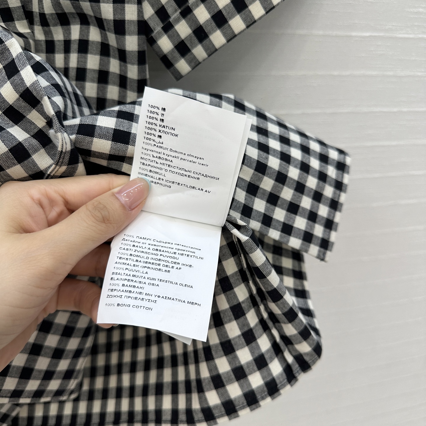 独家首发❤️原单品质，miu系少女系穿搭！知识分子风黑白小格子短袖衬衫！定制进口纯棉色织面料，经典H版型