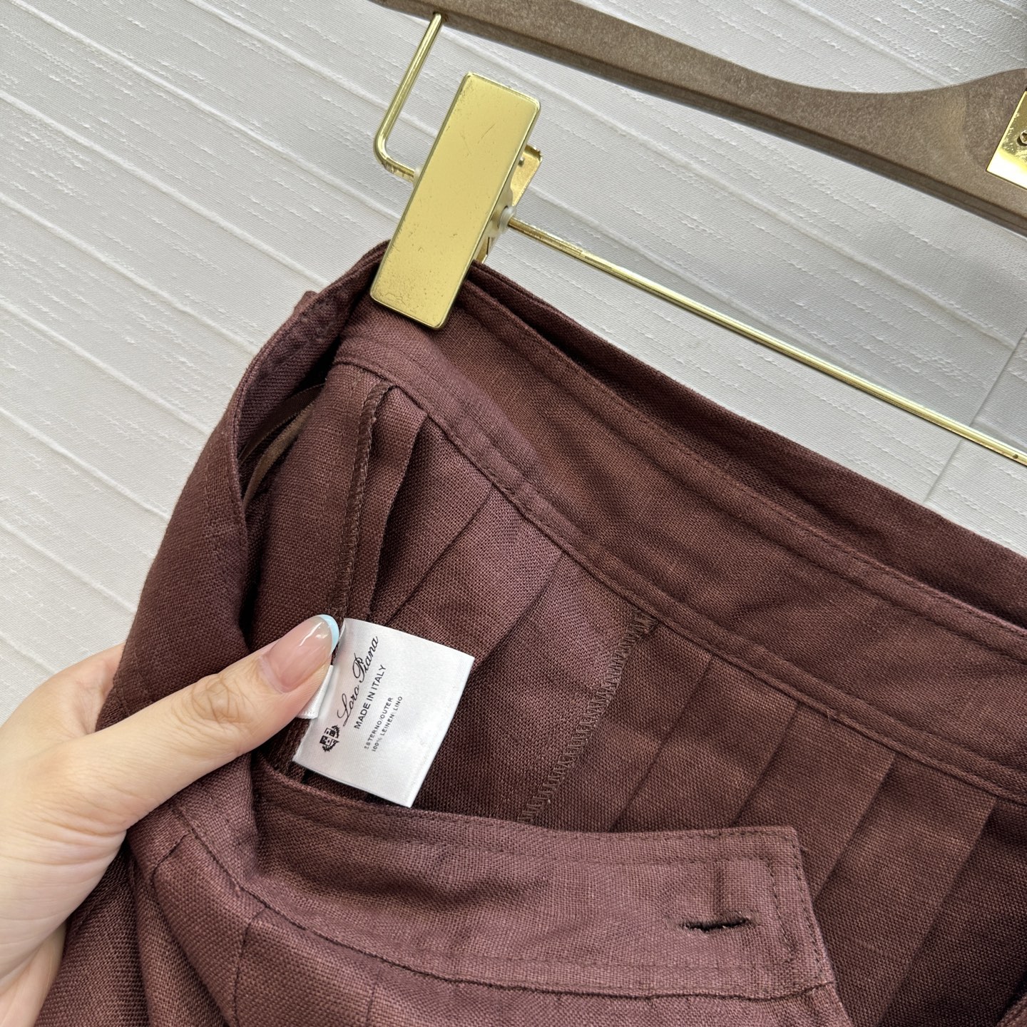 Women’s Suit Recommendation: P759 Linen Skirt with Strap-and-Tip Design - 图片 4