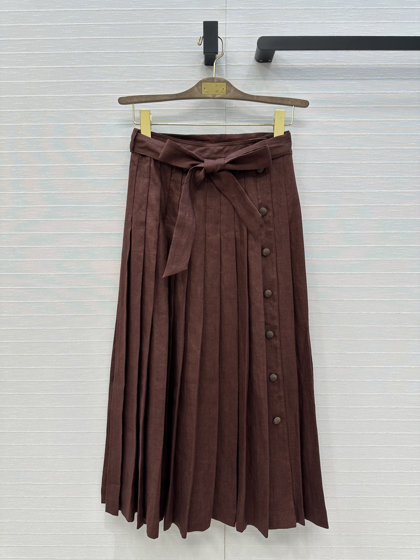 Women’s Suit Recommendation: P759 Linen Skirt with Strap-and-Tip Design - 图片 1