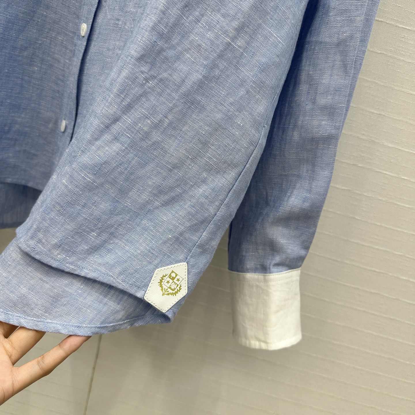 独家首发📍高端原单品质25ss早春新品！Loro piana老钱风蓝白拼色衬衫！100%亚麻融入混色纱线