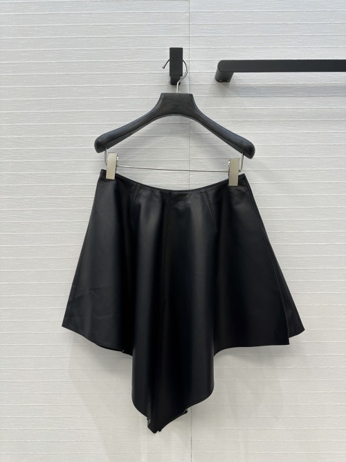 Alaia Black Lambskin Irregular Mini Skirt, Modern and Stylish Design 1 Alaia Black Lambskin Irregular Mini Skirt, Modern and Stylish Design