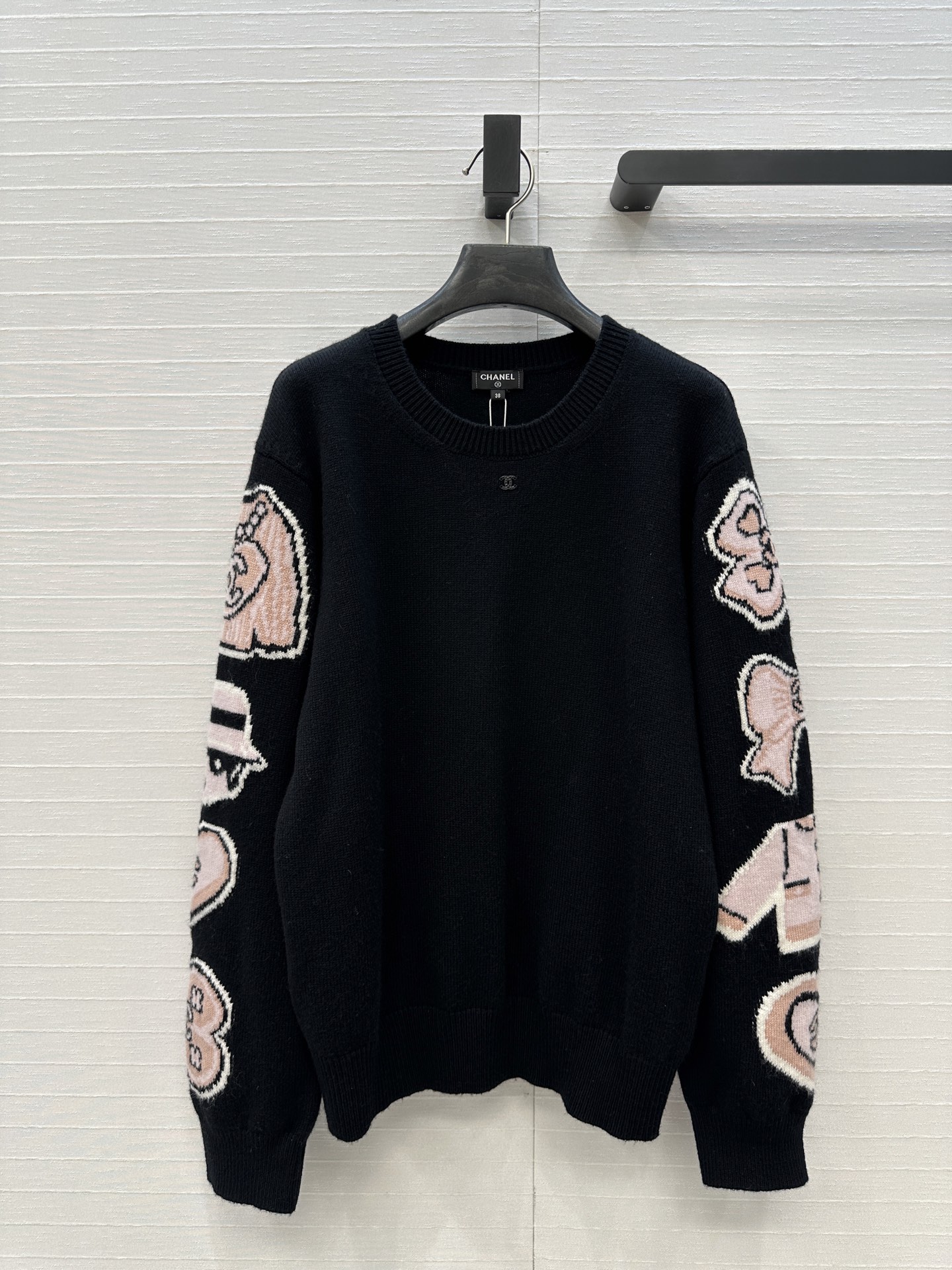 Chanel Black & Pink Cartoon Embellished Knit Sweater - Jennie Inspired Design