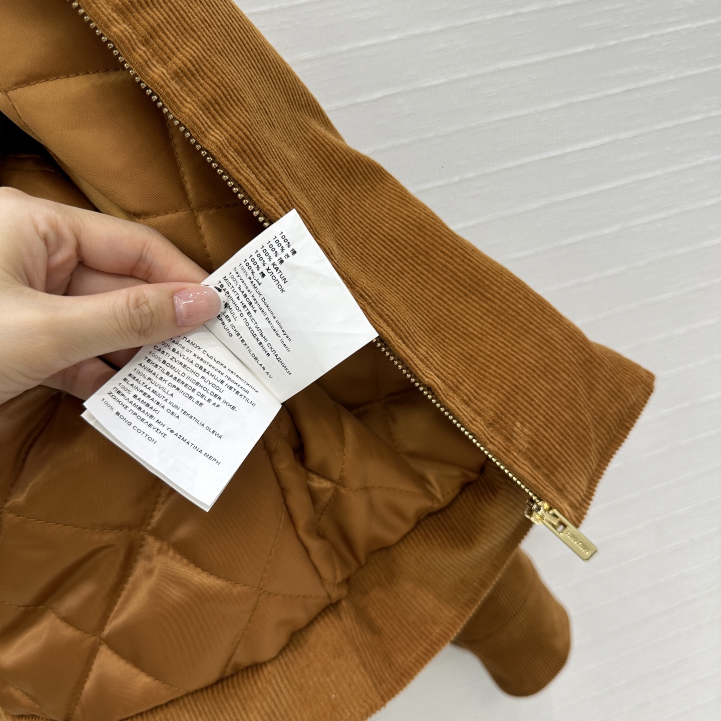 独家首发❤️原单品质！miu系少女知识分子时髦穿搭！真皮翻领拼接灯芯绒棉服外套！立体剪裁短款H版型演绎秋