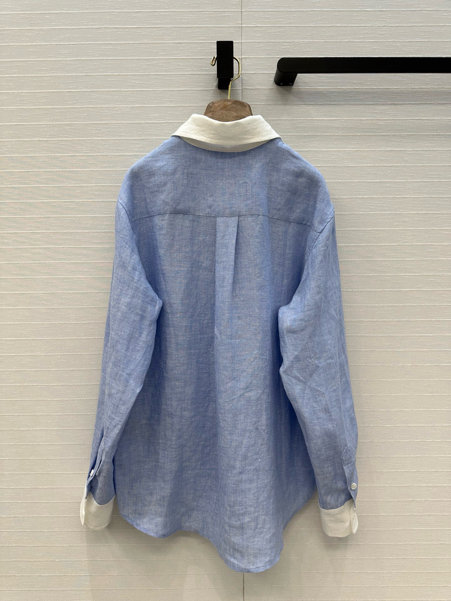 独家首发📍高端原单品质25ss早春新品！Loro piana老钱风蓝白拼色衬衫！100%亚麻融入混色纱线