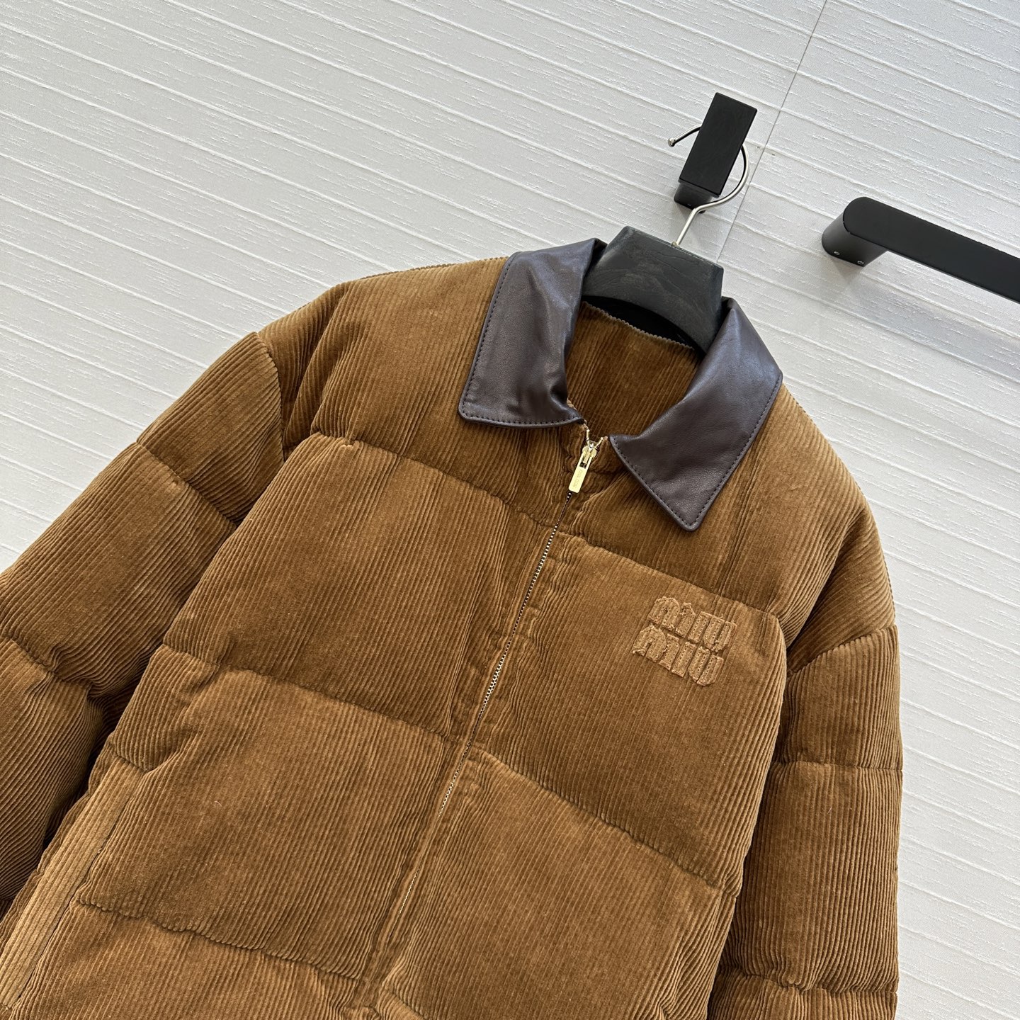 Miu Miu Corduroy Puffer Jacket with Leather Collar - Stylish and Warm 3 i1756405929763 3090 0 1