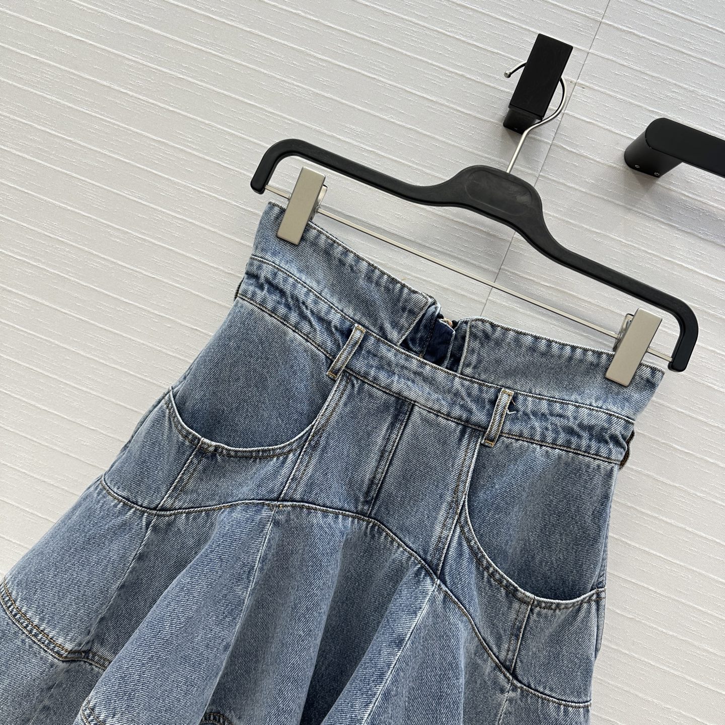 Denim Ruffle Mini Skirt, High Waist A-Line Flared Skirt for Women 3 i1756406987094 3297 0 1