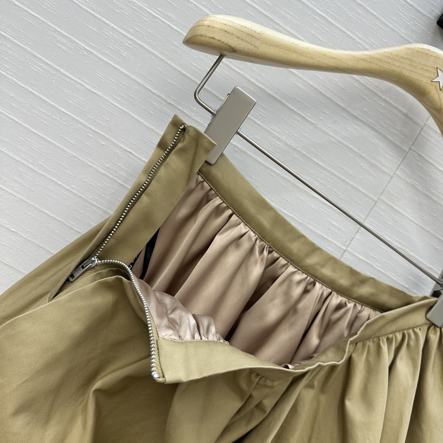 Dior Khaki Sweet Cool Girl Style Skirt, High Waist A-Line Mini Skirt 6 i1756668402102 5445 0 4