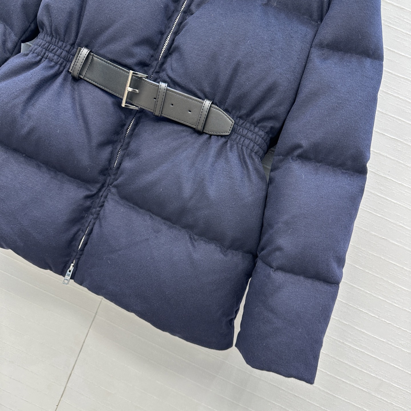 爆单推荐❤️Prad*早秋新品 立领皮带束腰毛呢羽绒服外套！不挑个子的中长款立体剪裁搭扣收腰版型上身时髦