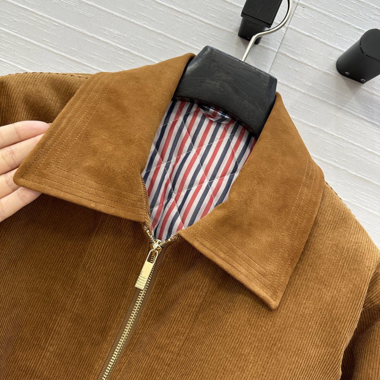Thom Browne Corduroy Jacket: Classic Bomber Style with Shearling Collar 5 i1757527431661 7488 0 3