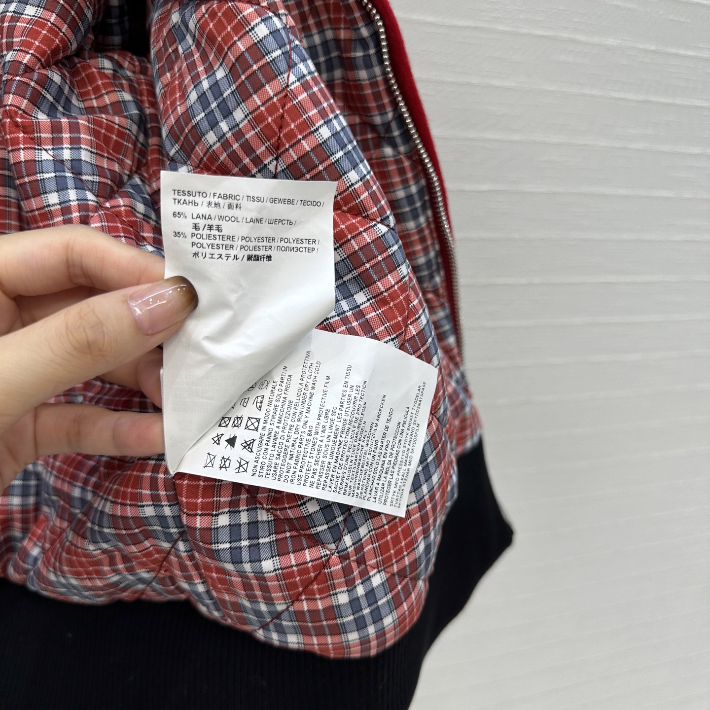 强烈推荐❤️miu系时髦分子风 立领毛呢棉服夹克外套，定位字母logo贴绣 格纹里衬拼接减龄感！螺纹边拼