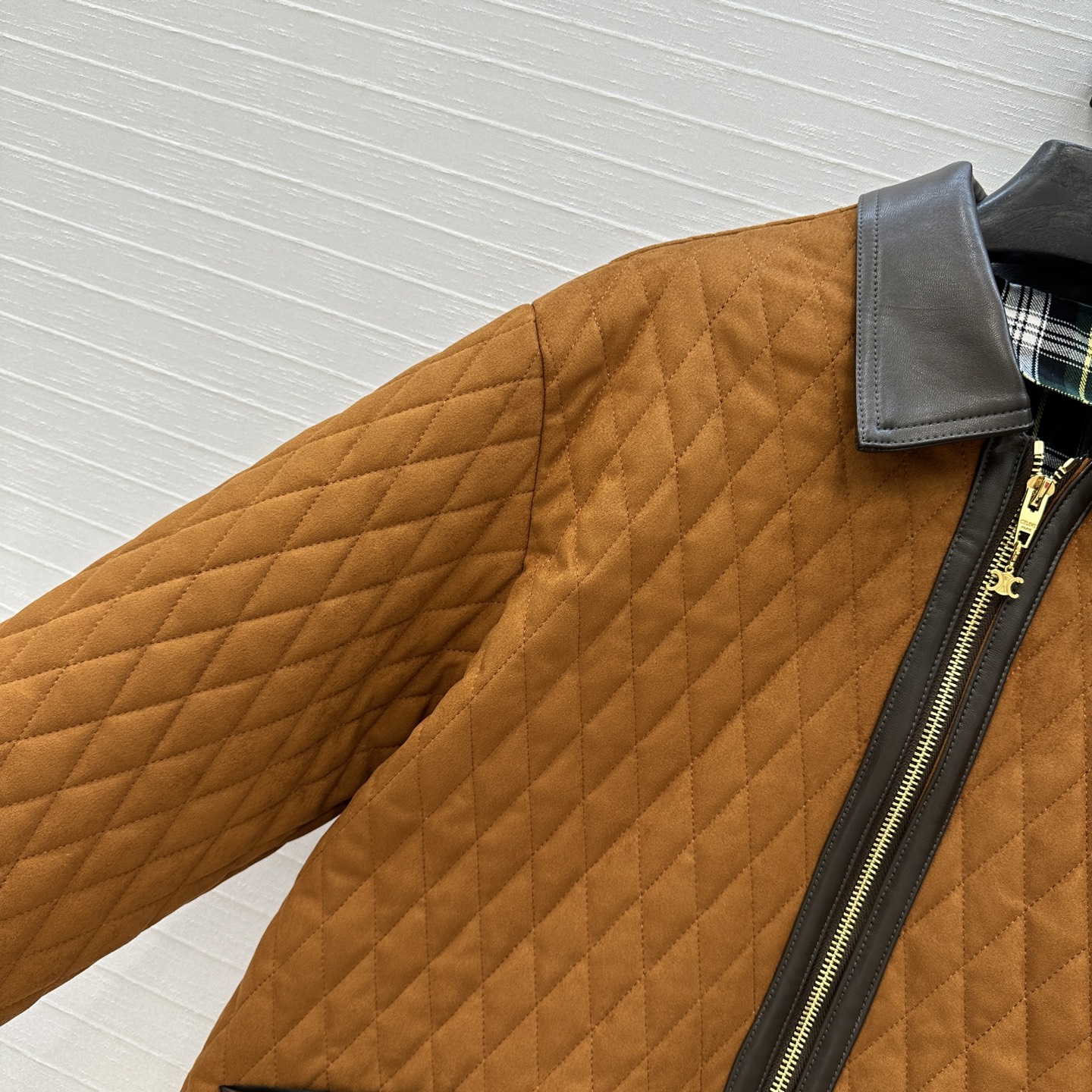 Quilted Suede Jacket with Plaid Lining - Warm, Stylish, and Comfortable 4 i1757882474457 3572 0 2