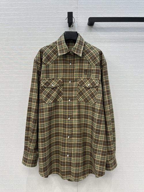 Miu-Inspired Plaid Long Sleeve Shirt Dress - Trendy Oversized Fit 1 Miu-Inspired Plaid Long Sleeve Shirt Dress - Trendy Oversized Fit