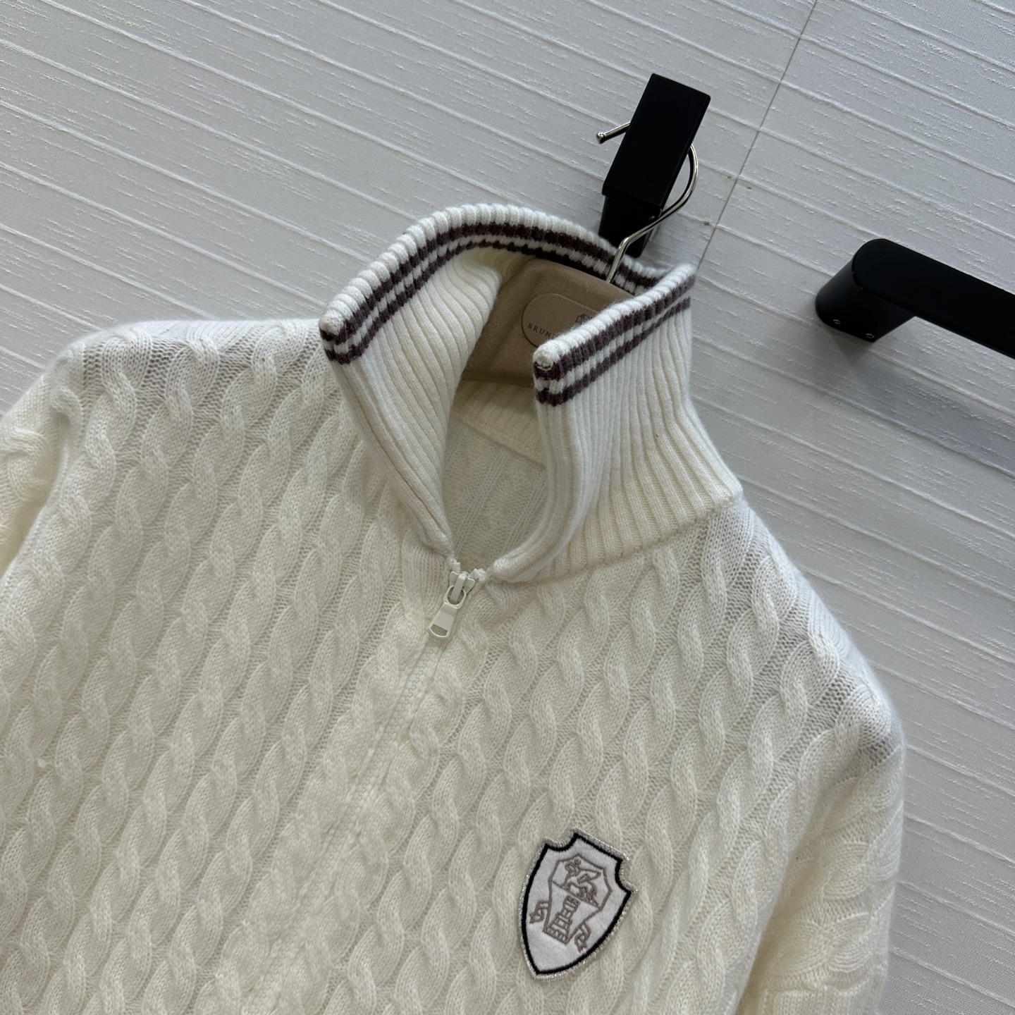 独家首发🍒高端原单品质！行走的高定 Bc温网穿搭，网球胶囊系列，徽标装饰羊绒拉链外套，减龄学院风配色条纹