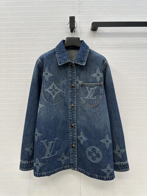 Louis Vuitton Monogram Laser Jacquard Denim Jacket, Classic Style 2 Louis Vuitton Monogram Laser Jacquard Denim Jacket, Classic Style