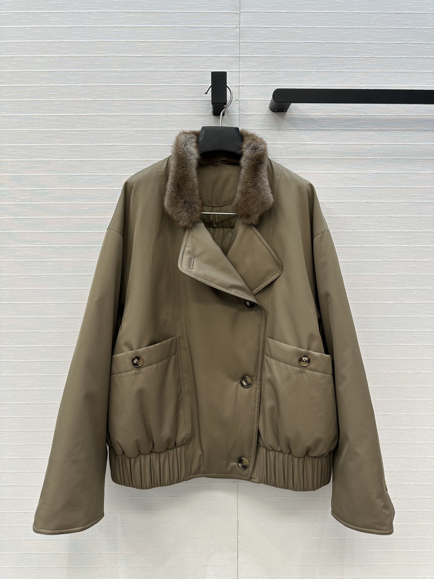 独家首发❤️品质控必入！Row风高智感穿搭！老干部立领夹克羽绒服！芬兰 紫狐皮草毛领进口日本三醋酸记忆丝