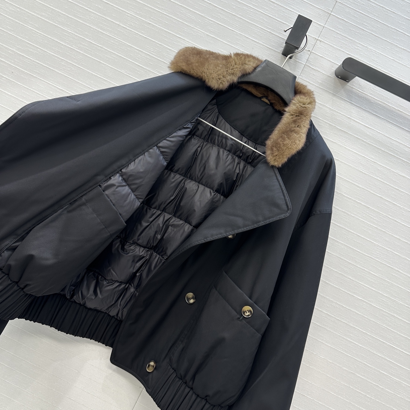 独家首发❤️品质控必入！Row风高智感穿搭！老干部立领夹克羽绒服！芬兰 紫狐皮草毛领进口日本三醋酸记忆丝