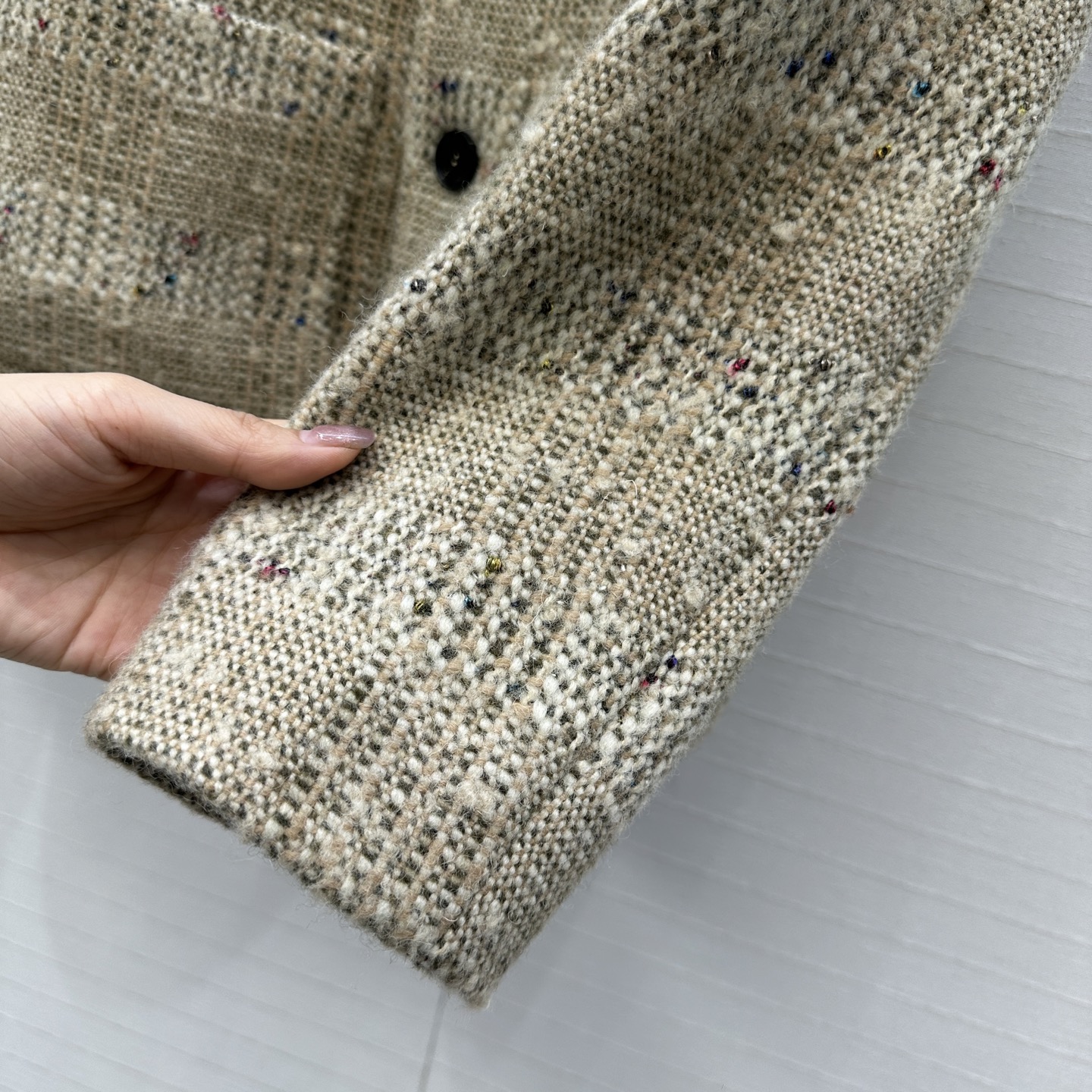 独家首发，高端原单品质❤️Lp高奢老钱风穿搭！Spagna系列宝石混纱羊毛花呢格纹外套！多色纱线交织钉珠