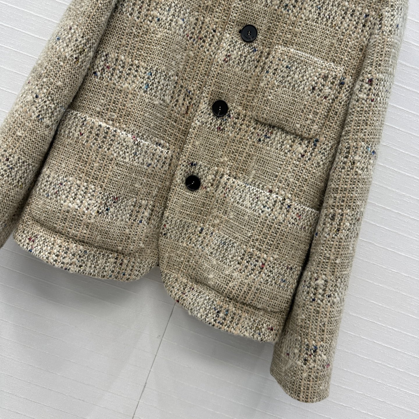 独家首发，高端原单品质❤️Lp高奢老钱风穿搭！Spagna系列宝石混纱羊毛花呢格纹外套！多色纱线交织钉珠