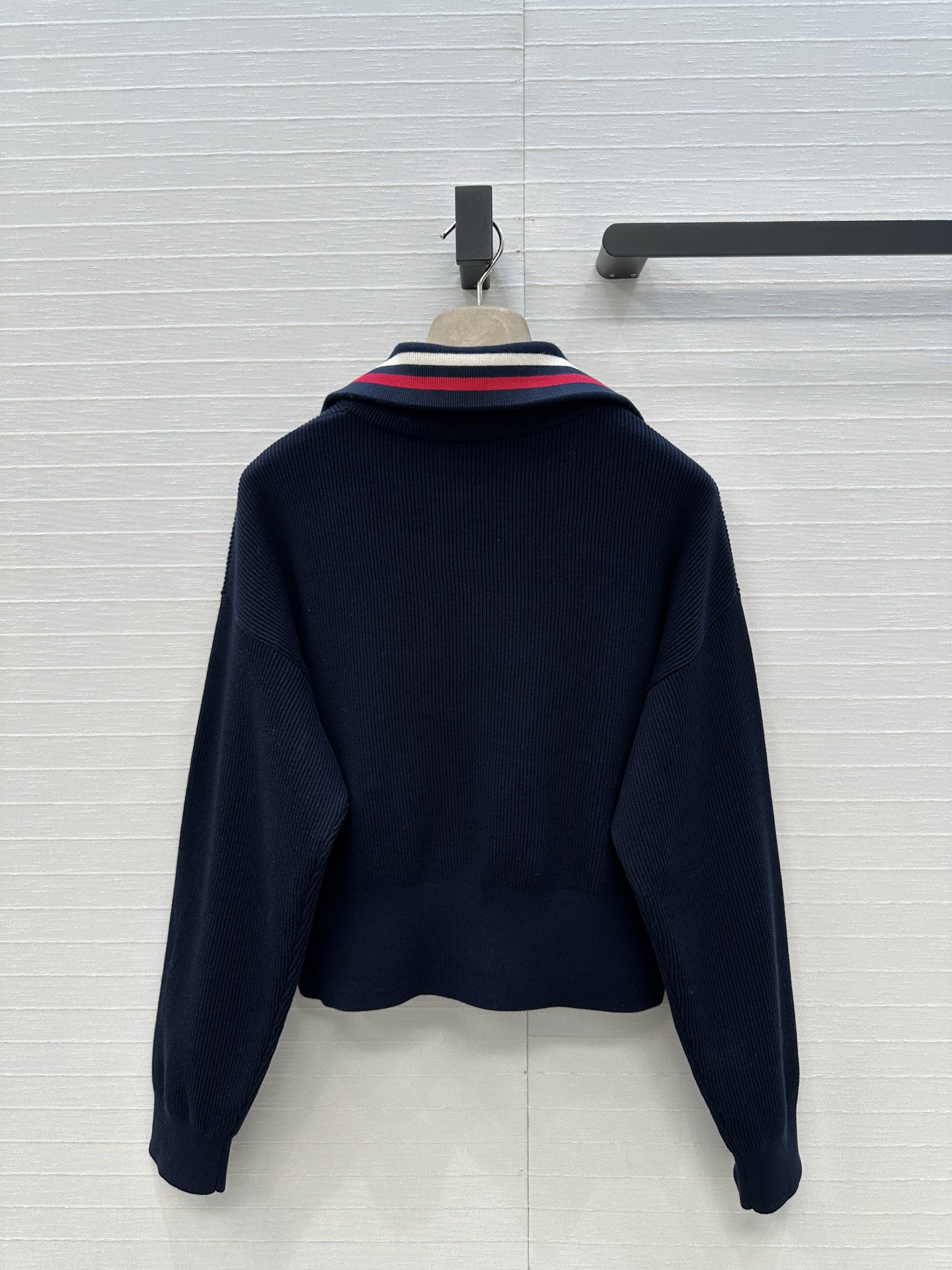 强烈推荐❤️Bc老钱风穿休闲坑条针织套装！拉链翻领短款开衫搭配松紧腰直筒裤！撞色拼接100%棉纱瑞士机翻