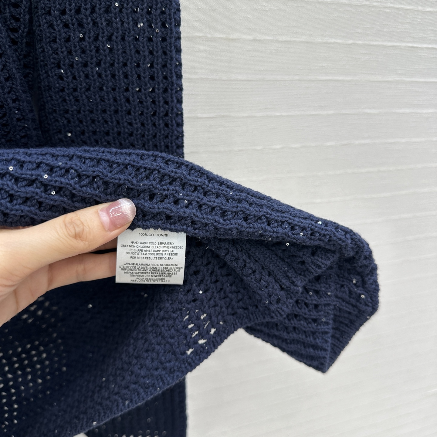 强烈推荐❤️Bc26早春新品休闲通勤老钱风穿搭，镂空珠片针织西装外套，简约意式100%棉混纺珠片纱线瑞士