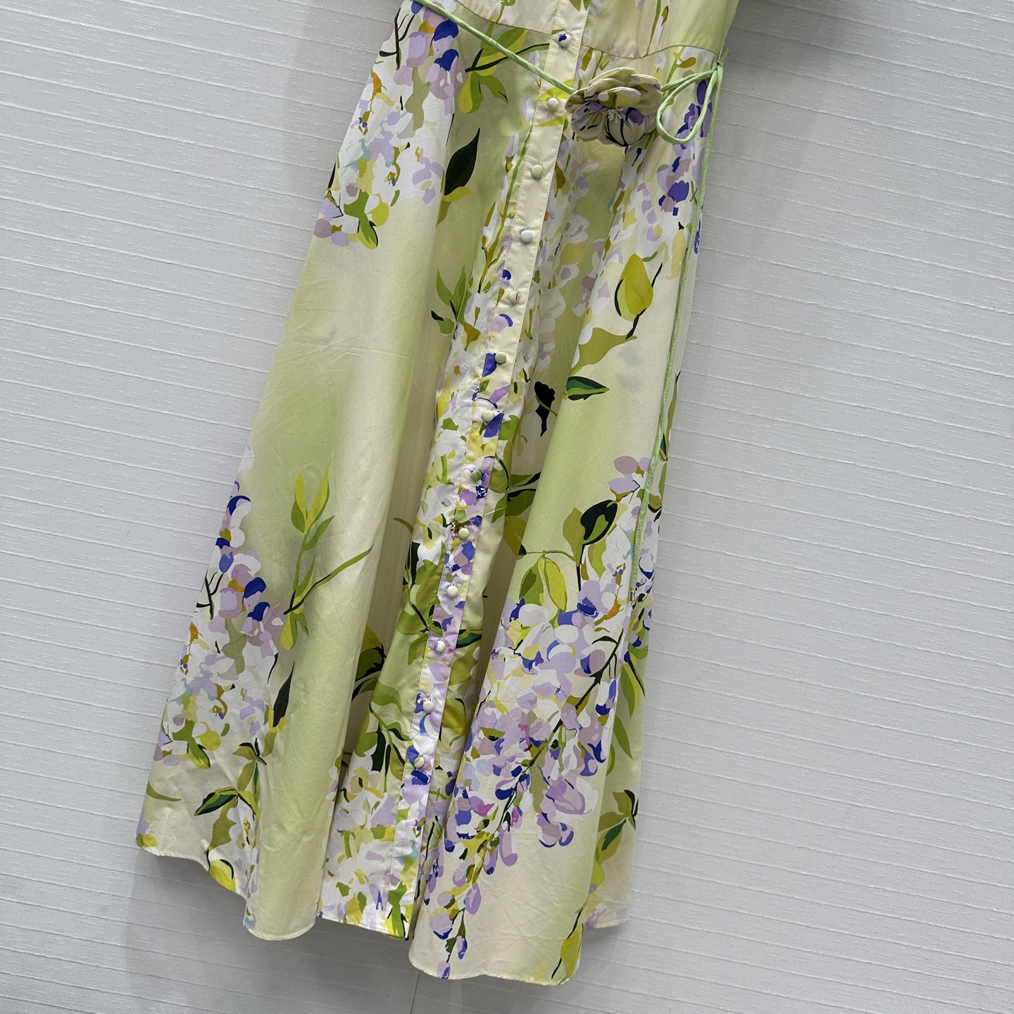 强烈推荐❤️Leo&Lin26春夏新款 花卉印花衬领连衣裙👗，褶边泡泡短袖 搭配花朵系带收腰腰带提升腰线