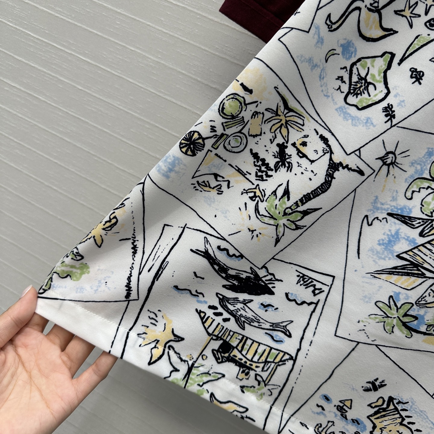 爆单推荐❤️Lp 新品Holiday海滩印花拼接针织上衣！印花面拼接绢丝羊毛混纺纱线细腻柔软的手感无敌赞